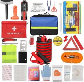 img 4 attached to 🚗 Complete Car Roadside Emergency Kit: Jumper Cables, First Aid, Tow Rope & More!