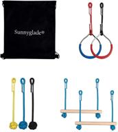 🌞 sunnyglade backyard ninja line hanging obstacle course - ultimate 40ft slackline kit for kids with 2 bars, 3 fists & 2 rings logo