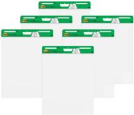 super sticky easel pad - large 25 x 30 inches - 30 sheets/pad - pack of 6 pads - white premium recycled self stick flip chart paper with extra strong adhesion logo