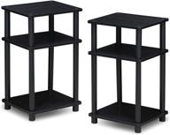 🏢 furinno just 3-tier turn-n-tube 2-pack end table: stylish americana/black design for modern homes logo