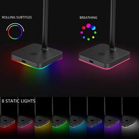 img 3 attached to 🎧 Наушники с подставкой RGB и беспроводной зарядкой | KAFRI Подставка для игровых наушников с зарядным падом 10W/7.5W QI, портом USB QC 3.0 | Идеально подходит для игр на ПК настольный стол в качестве аксессуаров для игровых наушников.