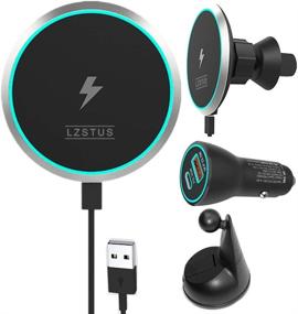 img 4 attached to 🔌 LZSTUS Fast Magnetic Wireless Car Charger Compatible with iPhone 12/13/MINI/Pro/Pro Max - 15W Qi USB Charger