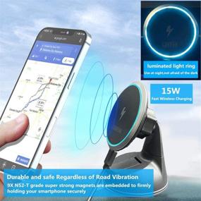 img 3 attached to 🔌 LZSTUS Fast Magnetic Wireless Car Charger Compatible with iPhone 12/13/MINI/Pro/Pro Max - 15W Qi USB Charger