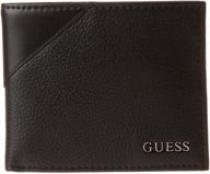 🧔 stylish guess leather bifold wallet: black men's accessories and wallets, card cases & money organizers logo