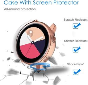 img 2 attached to 📱 3-Pack Fintie Samsung Galaxy Watch Active 40mm Case - Premium Soft TPU Screen Protector, All-Around Protective Bumper Shell Cover (Not Fit for Active 2) - Black, Clear, Rose Gold