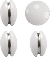 🪡 magnetic white round curtain weights - 4 sets (8 pc) | perfect for shower curtains, drapery, tablecloths, flags, sheer fabrics and outdoor curtains – heavy-duty logo