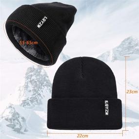 img 3 attached to 4-Piece Winter Beanie Hat and Glove Set with Fleece Lining - Unisex Cap and Glove Set for Men and Women (Black + Gray)