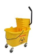 🧼 janico 1010 mop bucket side press wringer combo, 35 quart, 8.5 gal - durable plastic, vibrant yellow logo