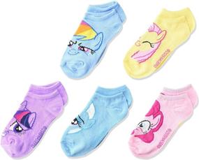img 1 attached to My Little Pony Girls No Show Socks - 5 Pack