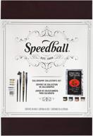 комплект для каллиграфии speedball 003063 - полный набор для коллекционеров - включает практический блокнот, 4 держателя для перьев, 8 перьев для каллиграфии, 3 чернила, средство для очистки пера и маркер elegant writer. логотип