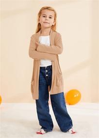 img 1 attached to Floral Lightweight Sleeve Cardigan with Pockets for Girls' Clothing, Tops, Tees & Blouses