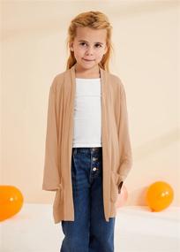 img 2 attached to Floral Lightweight Sleeve Cardigan with Pockets for Girls' Clothing, Tops, Tees & Blouses