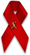 aids awareness ribbon satin pins logo