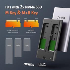 img 2 attached to Станция для докинга Alxum Dual Bay M.2 NVMe с функцией автономного клонирования, поддержкой Trim и UASP | SSD-накопители M.2 2242 2260 2280 | Простая установка без инструментов и скорость до 10 Гбит/с