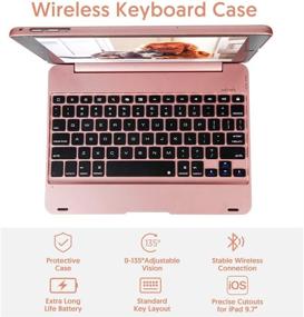 img 3 attached to 📱 iPad Keyboard Case 9.7 inch - 6th Gen(2018)/5th Gen(2017)/Air 2 & 1/Pro 9.7 inch - LAVO-TECH Wireless Bluetooth Slim Full Protection Cover