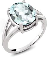 💍 stunning gem stone king sky blue aquamarine engagement ring (4.00 ct oval, sizes 5-9) logo