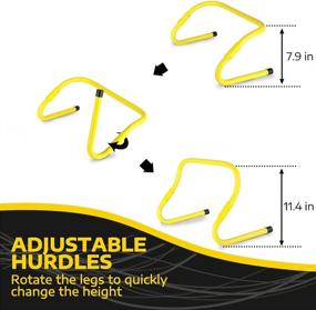 img 1 attached to 🏻 A11N Speed & Agility Training Combo Set - Level up Your Speed, Agility, and Quickness with 4 Adjustable Hurdles, Quick Ladder, Speed Chute, and 12 Cones