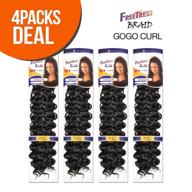 🎀 стильные синтетические косички для волос: freetress gogo curl (4 штуки, 1b) - никаких ограничений для ваших локонов! логотип