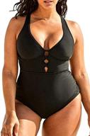 👙 stunning plus size one piece swimsuit: unitesoro v neck lace up swimwear for vintage style and tummy control logo