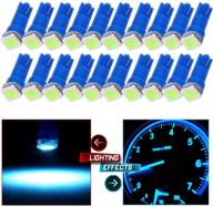 cciyu ice blue t5 58 70 73 74 dashboard instrument panel gauge led bulb light - 20 pack logo