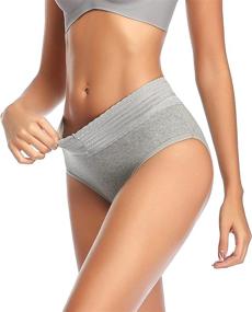 img 2 attached to Women's Cotton Mid-Waist Panties: Soft & Comfy Briefs with Full Coverage, Lace Band - Multi-Pack for Ladies