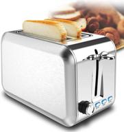 🍞 premium stainless steel 2-slice bagel toaster with wide slots, 7 shade settings, and removable crumb tray – even toasting for bread and waffles логотип