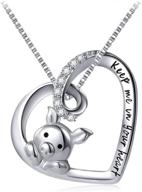 🐷 sterling silver crystal love pendant necklaces with cute little pig design, engraved 'keep me in your heart' - perfect gifts for her, women, & girls logo