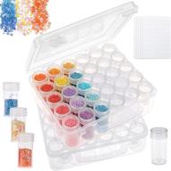 💎 bakhuk 2 pack diamond painting storage containers with lid - 30 jars + 200 label stickers - perfect for diy diamond nail art, crafts, seeds & beads (60pcs) logo