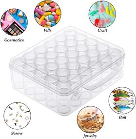 img 1 attached to 💎 BAKHUK 2 Pack Diamond Painting Storage Containers with Lid - 30 Jars + 200 Label Stickers - Perfect for DIY Diamond Nail Art, Crafts, Seeds & Beads (60PCS)