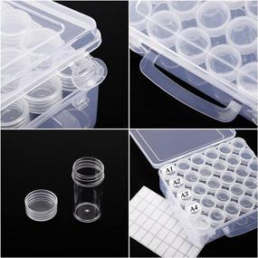 img 2 attached to 💎 BAKHUK 2 Pack Diamond Painting Storage Containers with Lid - 30 Jars + 200 Label Stickers - Perfect for DIY Diamond Nail Art, Crafts, Seeds & Beads (60PCS)