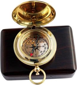 img 3 attached to 🧭 MAH Handcrafted Directional Pocket Brass Compass - Ideal Christmas Gift. C-3191