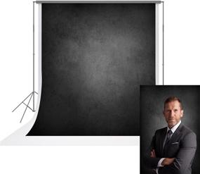 img 4 attached to UrcTepics 5x7ft Pro Microfiber Abstract Black Portrait Photography Backdrop: Headshot & Portrait Backdrops featuring Black and Gray Color Tones, Ideal for Photography Sessions, Photo Shoots, and Portraits