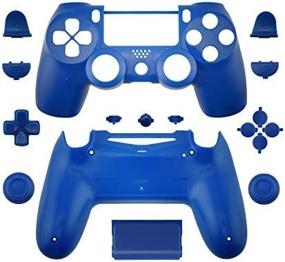 img 2 attached to 🎮 WPS Matte Controller Case Collection: Full Housing Shell + Full Buttons for PS4 Playstation Slim Pro (JDM-040) Controller (Blue)