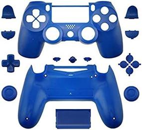 img 1 attached to 🎮 WPS Matte Controller Case Collection: Full Housing Shell + Full Buttons for PS4 Playstation Slim Pro (JDM-040) Controller (Blue)