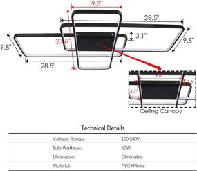 img 2 attached to CHYING Dimmable Rectangle Chandelier Lighting