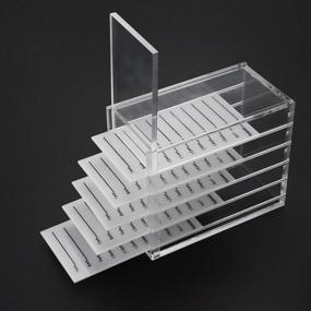 img 4 attached to 💄 5-Layer Acrylic Clear False Eyelash Organizer Case – Cosmetics Makeup Storage Box for Grafting Lash Extensions (Eyelash Box)