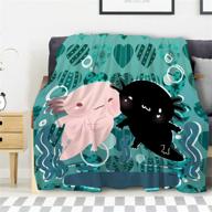 avalokitesvara axolotl flannel lightweight microfiber bedding for blankets & throws logo