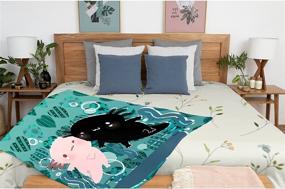img 2 attached to Avalokitesvara Axolotl Flannel Lightweight Microfiber Bedding for Blankets & Throws