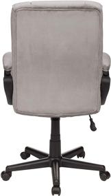 img 2 attached to 🪑 Amazon Basics Classic Office Desk Computer Chair - Adjustable, Swiveling, Ultra-Soft Microfiber, Light Gray with Lumbar Support