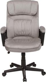 img 3 attached to 🪑 Amazon Basics Classic Office Desk Computer Chair - Adjustable, Swiveling, Ultra-Soft Microfiber, Light Gray with Lumbar Support