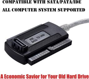 img 2 attached to 🔌 Warmstor SATA/PATA/IDE Hard Drive to USB 2.0 Adapter Converter Cable - Compatible with All Computer System PC Desktop Laptop, with External AC Power Supply for 2.5" 3.5" Hard Disk HDD SSD
