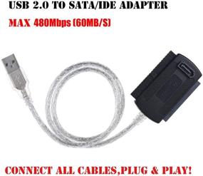img 3 attached to 🔌 Warmstor SATA/PATA/IDE Hard Drive to USB 2.0 Adapter Converter Cable - Compatible with All Computer System PC Desktop Laptop, with External AC Power Supply for 2.5" 3.5" Hard Disk HDD SSD