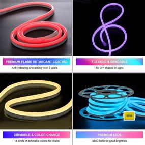 img 2 attached to 🌈 Enhance Your Decor with Shine Decor LED Neon Rope Lights - Multicolor, 82ft/25m, Dimmable Strip, ETL-Listed, Waterproof, Remote Controlled Outdoor Lighting