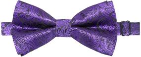 img 2 attached to Alizeal Paisley Pre Tied Purple Cufflinks: Must-have Men's Accessories for Ties, Cummerbunds & Pocket Squares