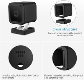 img 2 attached to Enhance and Safeguard Your Wyze Cam V3 with Lyeiaa Silicone Skin - Anti-Scratch, Dust-Proof Cover (Black, 2 Pack)