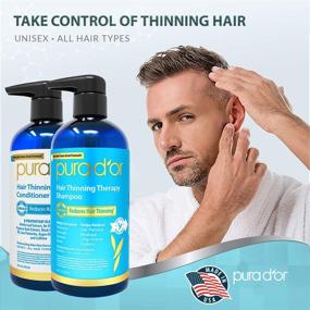 img 1 attached to 🌿 PURA D'OR Hair Thinning Therapy Shampoo & Conditioner: Premium Organic Argan Oil, Biotin & Natural Ingredients for All Hair Types, Men & Women - Prevention 2-Piece System