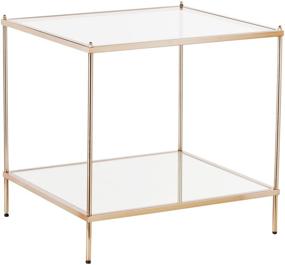 img 4 attached to Glamorous Gold Mirrored End Table: SEI Furniture Knox 2-Tier Design