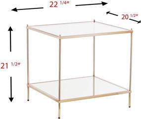 img 3 attached to Glamorous Gold Mirrored End Table: SEI Furniture Knox 2-Tier Design