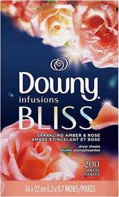 img 2 attached to Улучшите свой опыт стирки смягчителем ткани Downy Infusions Dryer Sheets - ароматы Bliss, Sparkling Amber & Rose - 200 листиков