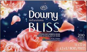 img 4 attached to Улучшите свой опыт стирки смягчителем ткани Downy Infusions Dryer Sheets - ароматы Bliss, Sparkling Amber & Rose - 200 листиков